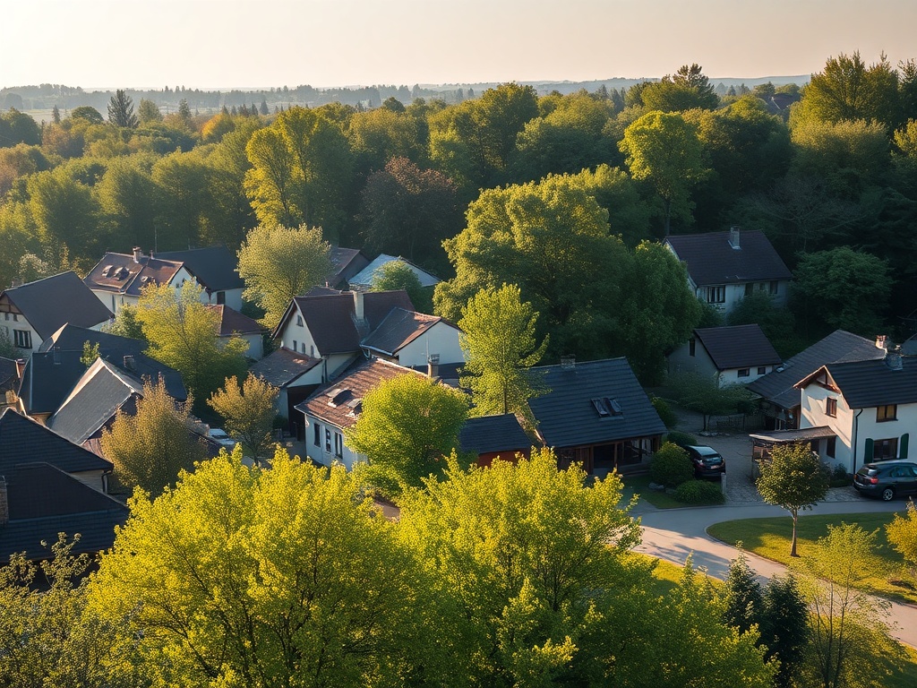 Milanówek w okresie kwitnienia drzew wiśniowych i czereśniowych, z różowymi i białymi kwiatami na gałęziach.