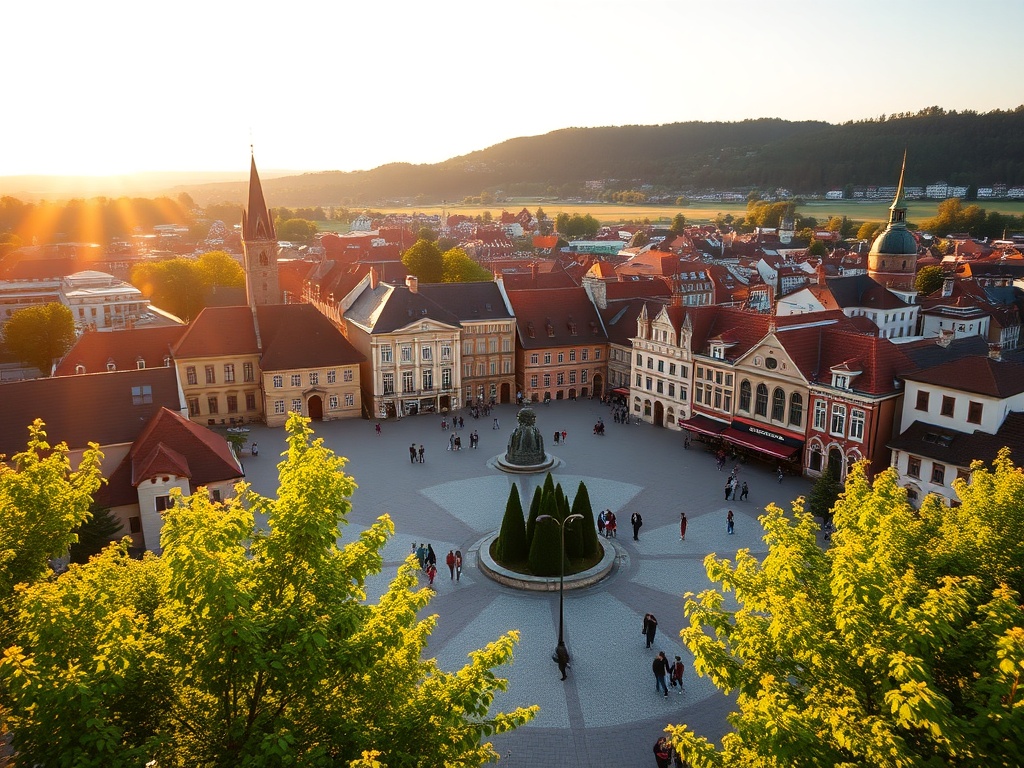 Widok na urokliwą uliczkę z willami i zielenią w Milanówku